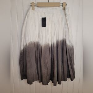 Lane Bryant White to Gray Dip Dye Ombre Circle Skirt NWT Size 18/20